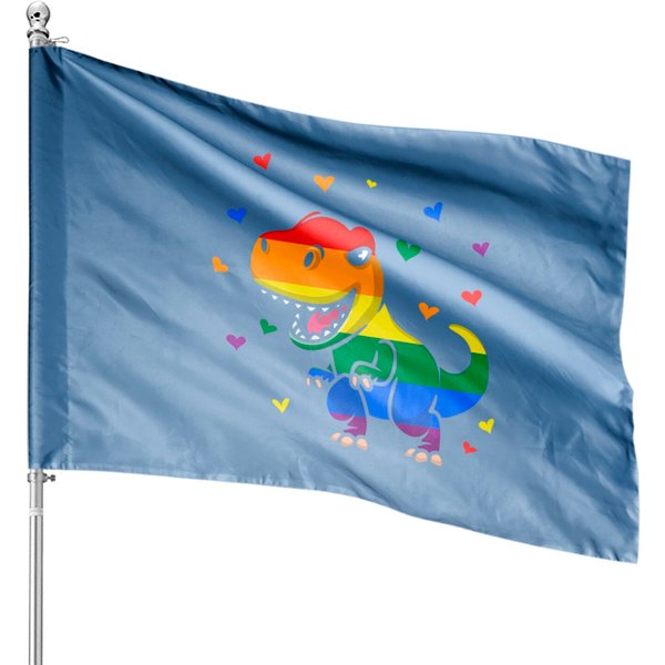 Lgbt Pride Flag Dinosaur Pride Rainbow Colors House Flags-image