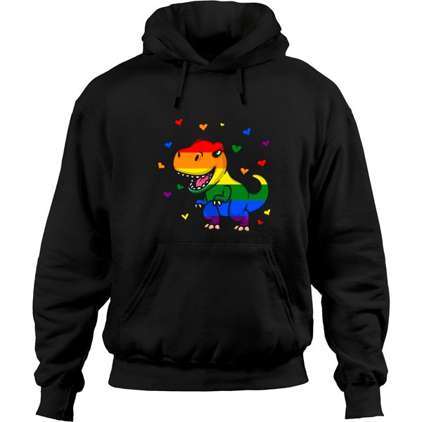 Lgbt Pride Flag Dinosaur Pride Rainbow Colors Hoodies