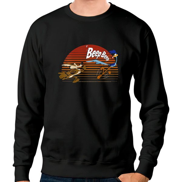 Kids Wile E Coyote Road Runner Beep Beep Chase T Sweatshirts-image
