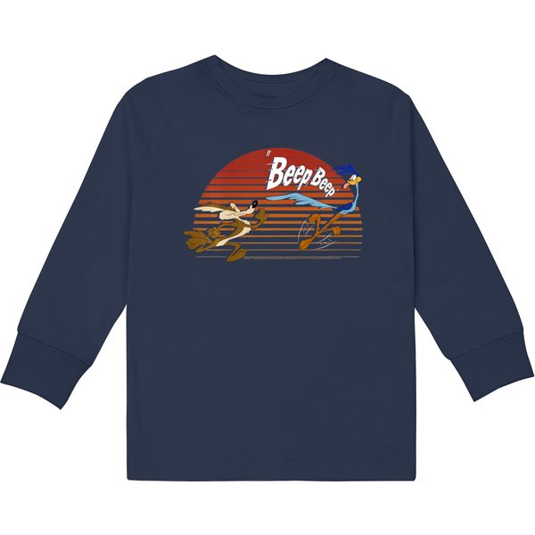 Kids Wile E Coyote Road Runner Beep Beep Chase T Kids Long Sleeve T-Shirts-image