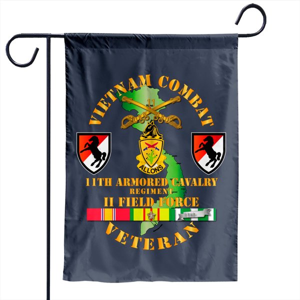 Vietnam Combat Cavalry Veteran W 11Th Acr - Cavalry - Garden Flags-image