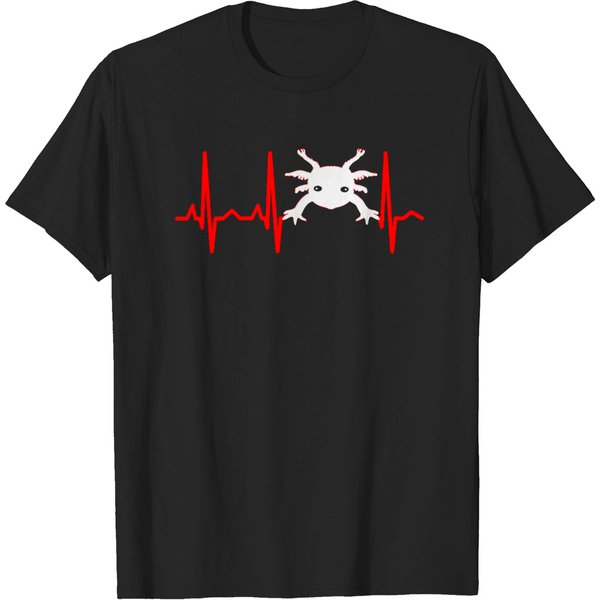 Axolotl Lover Axolotl Heartbeat Funny Axolotls T-Shirts-image