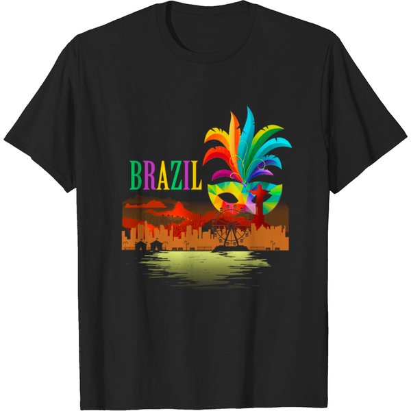 Sunset Carnival Mask Carnaval Rio De Janeiro Brazi T-Shirt-image