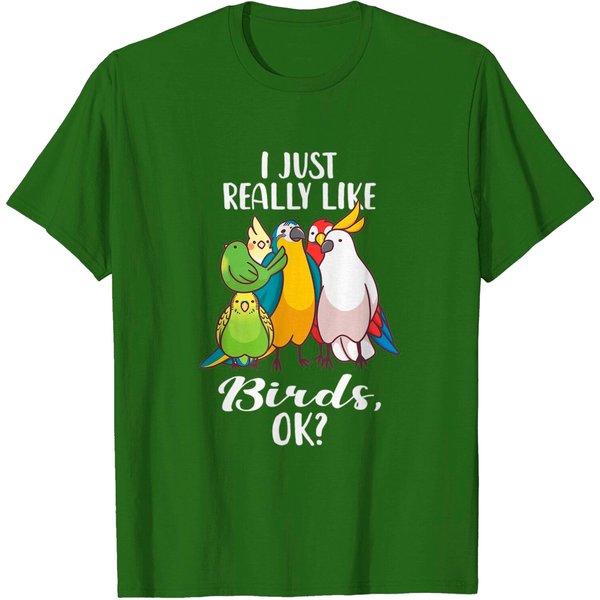 I Just Really Like Birds Parrot Cockatoo Budgerigar T Shirt-image