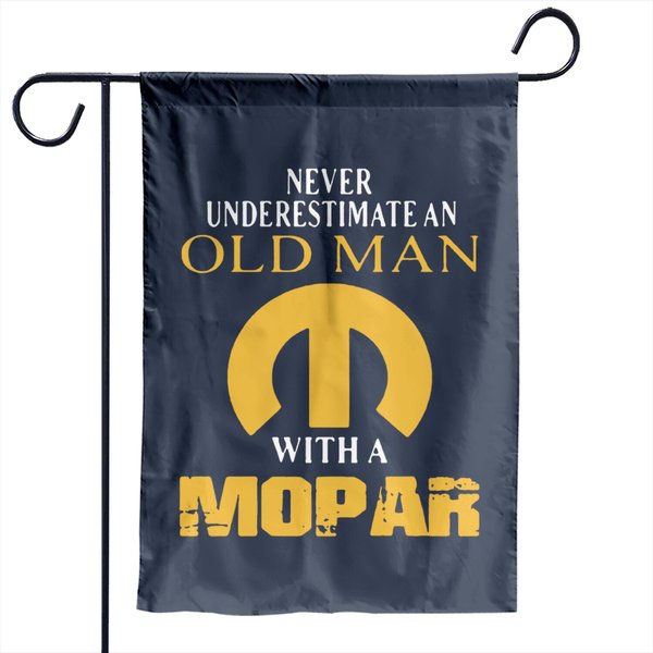 Never Underestimate An Old Man With A Mopar Garden Flags-image