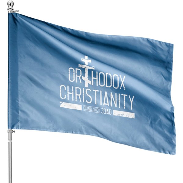 Distressed Orthodox Christian Christian Zip House Flags-image