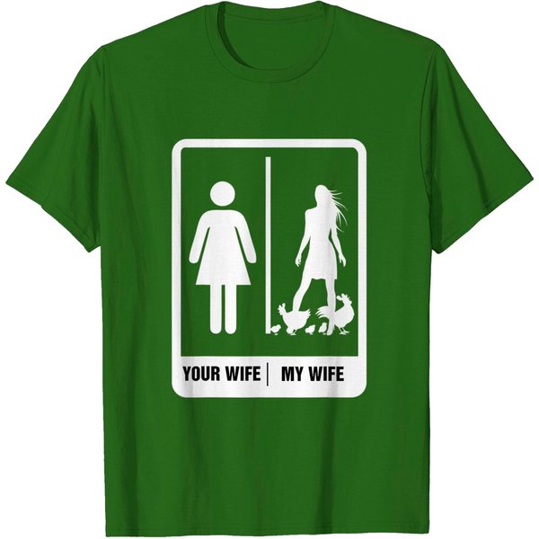 Chicken Dad Shirt Funny Father's Day Rooster My Wife Farmers T-Shirt-image