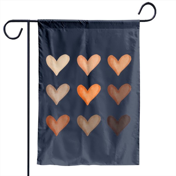 Skin Tone Hearts, Be Kind, Melanin Garden Flags