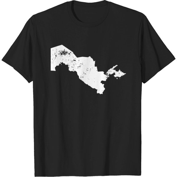 Uzbekistan Plain Map T-Shirt-image