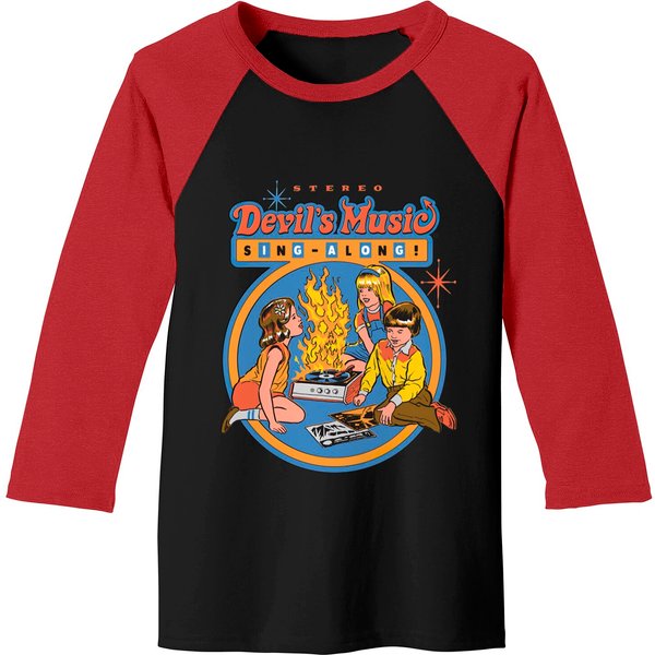 Devil'S Music Sing-Along - Satan - Baseball Tees-image