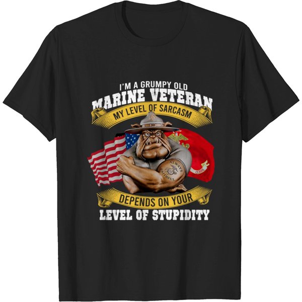 I Am A Grumpy Old Marine Veteran T-Shirt-image