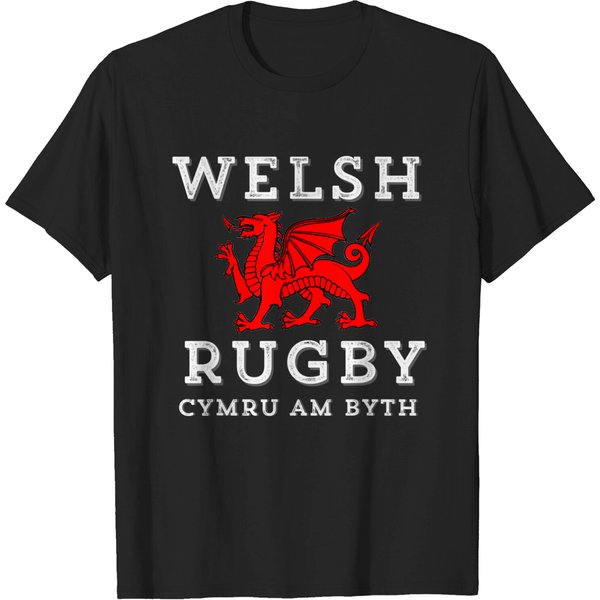Cymru Am Byth Welsh Rugby Wales Forever Dragon T-Shirt Tee-image