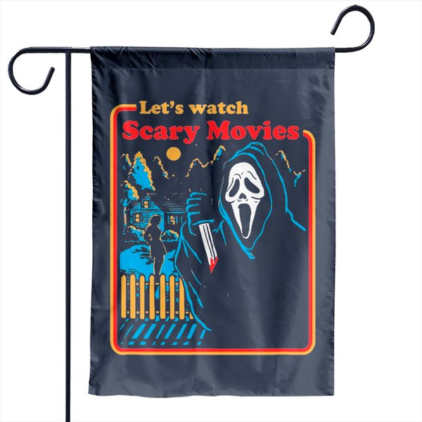 Let's Watch Scary Movies Scream Horror Garden Flags-image