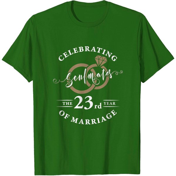 Soulmates 23 Years Of Marriage 23Rd Wedding Anniversary T-Shirt-image