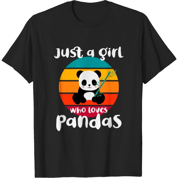 Panda Pandasgirl Who Loves Pandas Pet Animals T-Shirt-image