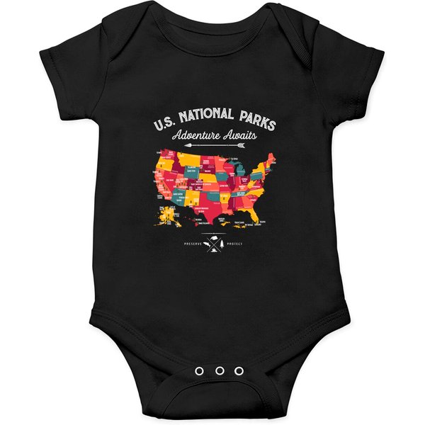 62 National Parks Map Gifts Us Park Vintage Onesies-image