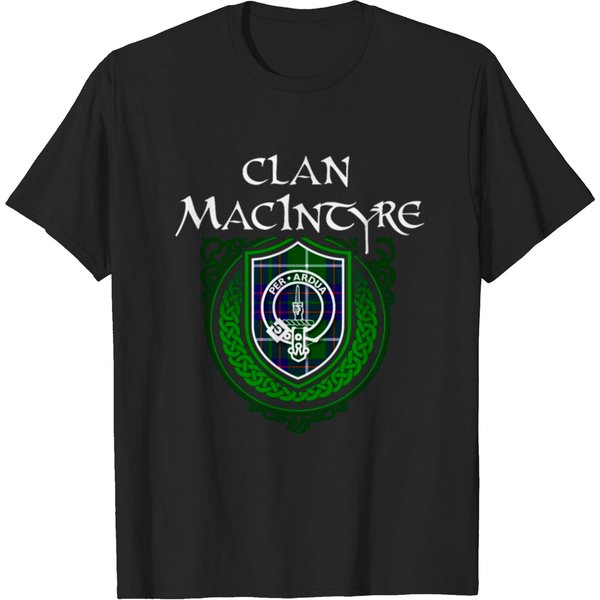 Macintyre Surname Scottish Clan Tartan Crest Badge T-Shirt-image