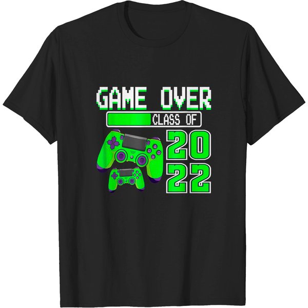 Game Over Class Of 2022 Video Games Graduation Gamer School T-Shirt-image