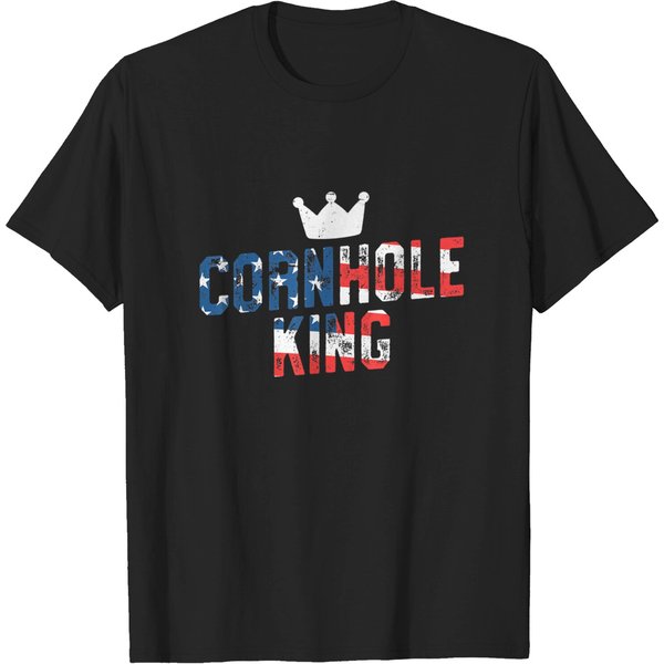 Cornhole King - Funny T Shirt American Flag 4Th Of July T-Shirt-image