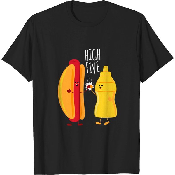 Hot Dog & Mustard High Five T-Shirt-image