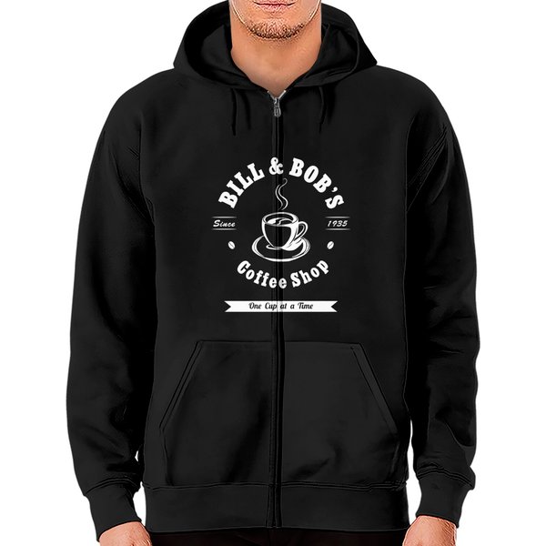 Bill And Bob's Coffee Shop Aa Recovery Gift Zip Hoodies-image