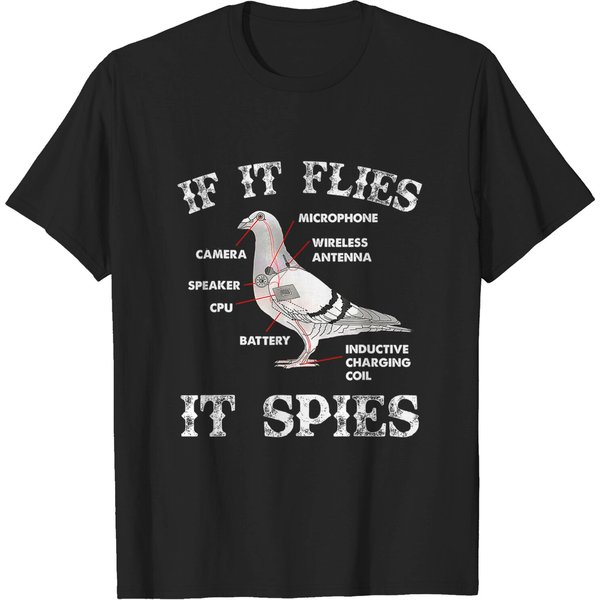 If It Flies It Spies Pigeon Anatomy Bird Aren't Real T-Shirt-image