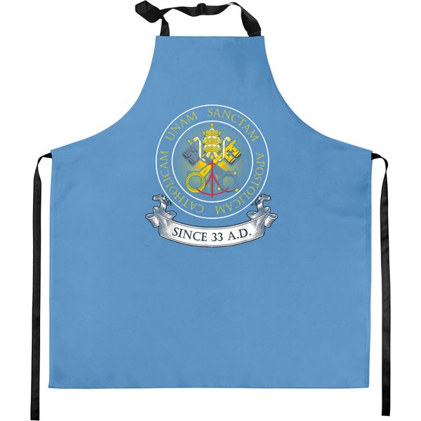 One Holy Catholic Apostolic Church Catholic Latin Kitchen Aprons-image