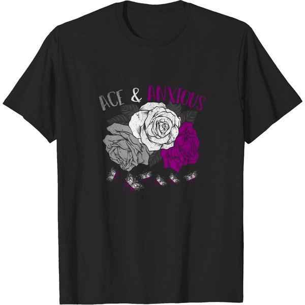 Funny Asexual Pride Ace And Anxious Asexuality Lgbt Asexual T-Shirt-image