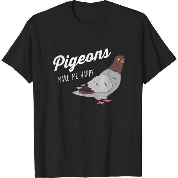 Pigeon - Pigeons Make Me Happy T-Shirt-image