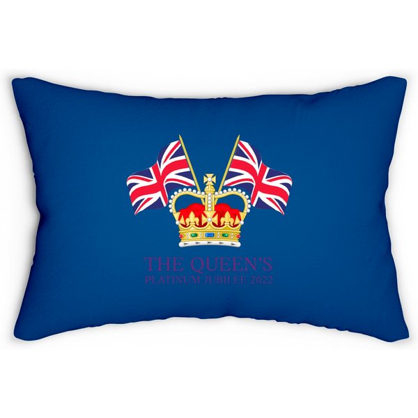 Queen Elizabeth Ii Platinum Jubilee 2022 Celibration Official Emblem Lumbar Pillows-image
