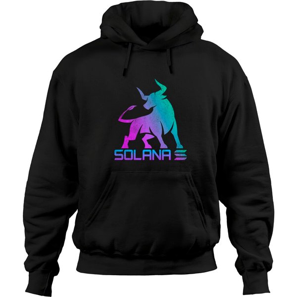 Vintage Bull Market Solana Coin Crypto Token Hoodies