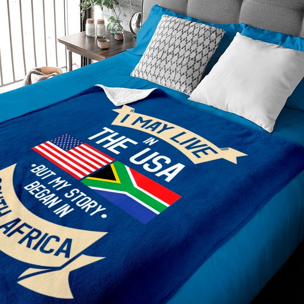 South Africa American Flag Usa South African Roots Gifts Baby Blankets-image