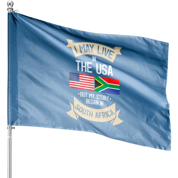 South Africa American Flag Usa South African Roots Gifts House Flags-image