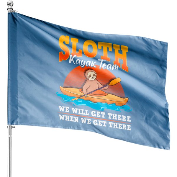Kayak Sloth Kayaking Gift House Flags-image
