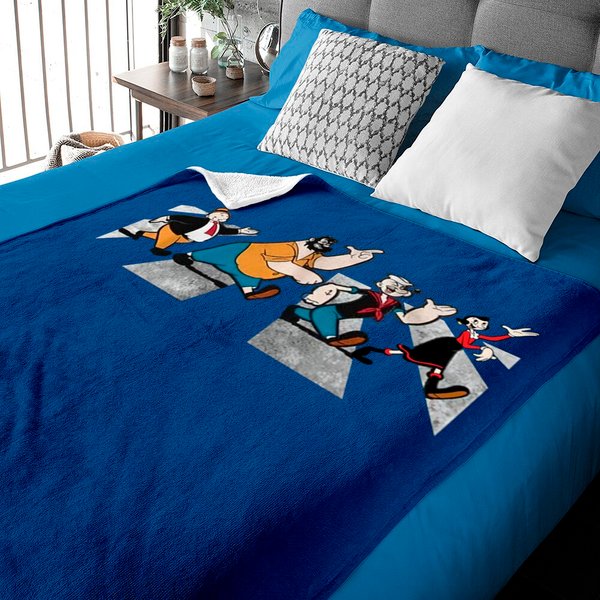 Popeye The Sailor Man Cartoon Abbey Road Adult Baby Blankets Baby Blanket Black-image