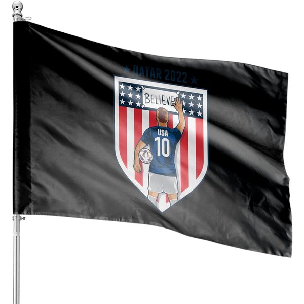 Usa World Cup 2022 House Flags,Usmnt Believe Ted Lasso Qatar 2022 Usa Soccer House Flags-image