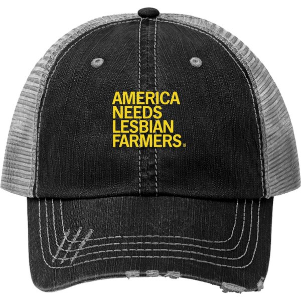 America Needs Lesbian Farmers Trucker Hats-image