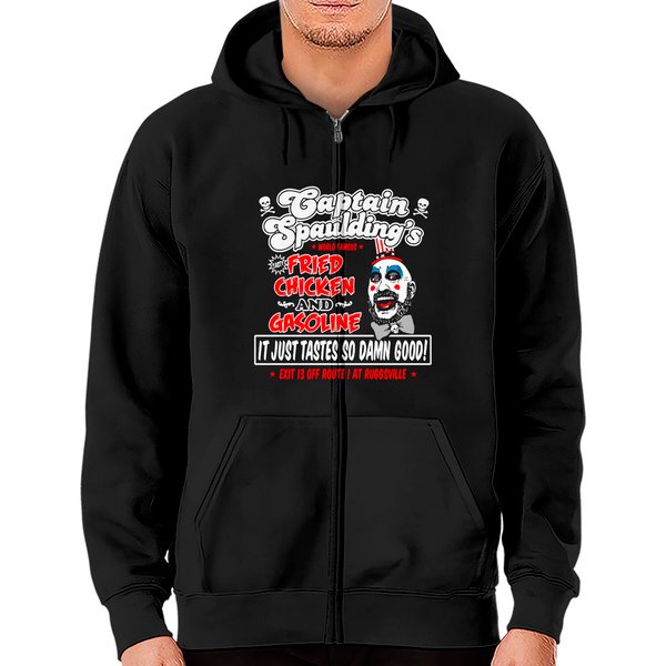 Captain Spaulding Fried Chicken And Gasoline - Mashup - Zip Hoodies-image