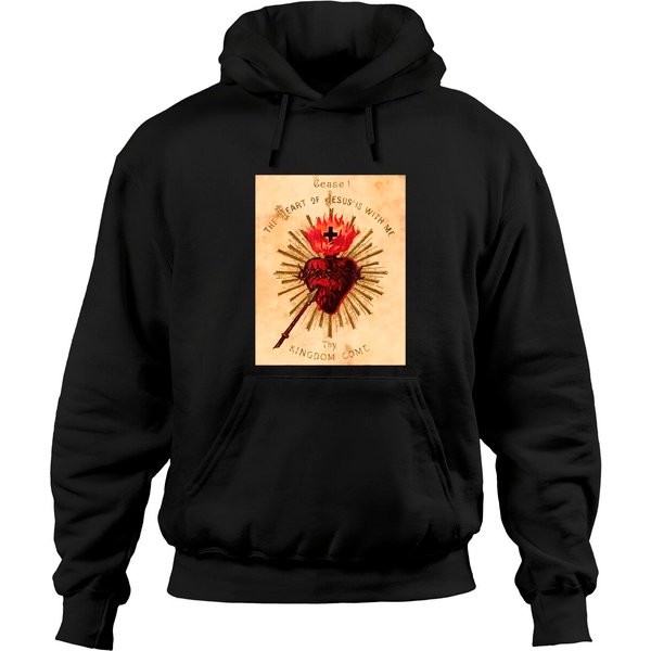 Vintage Sacred Heart Of Jesus Traditional Gift Hoodies-image