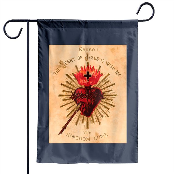 Vintage Sacred Heart Of Jesus Traditional Gift Garden Flags-image