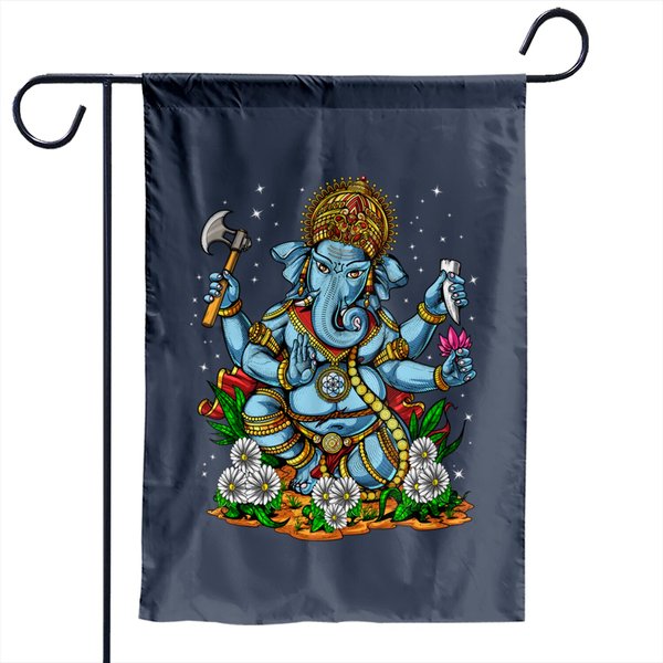 Ganesha Elephant Garden Flags Ganesha Hindu God Elephant Spiritual Yoga Meditation Hippie-image