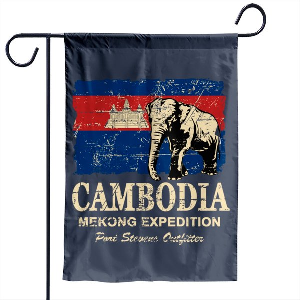 Cambodia Flag - Vintage Look Garden Flags-image
