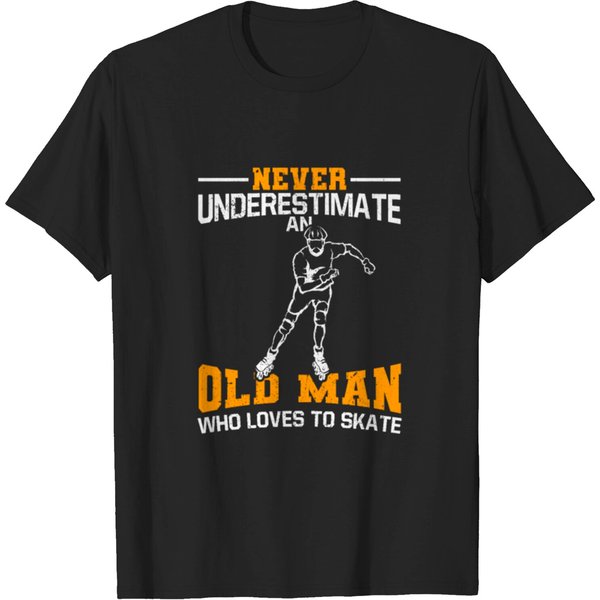 Never Underestimate An Old Man Who Loves To Skate T-Shirt-image