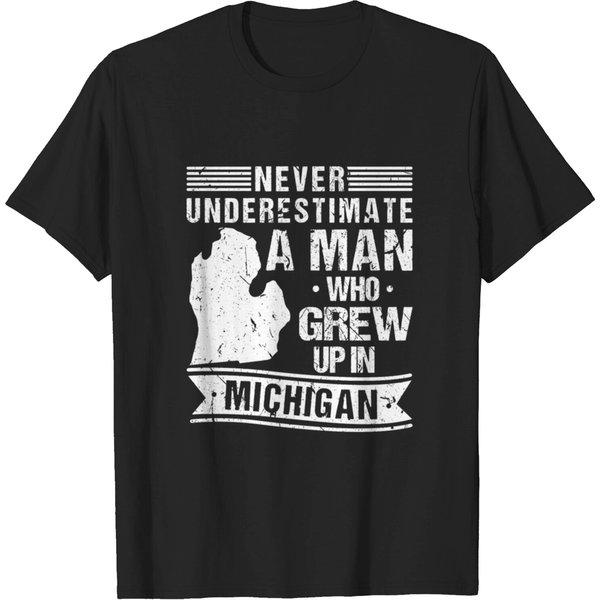 Vintage Michigan Map Man T-Shirt-image