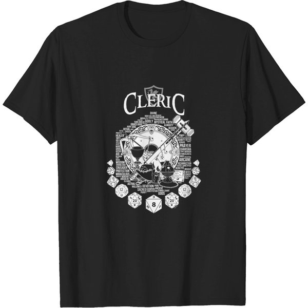Rpg Class Series: Cleric - White Version - Cleric - T-Shirt-image