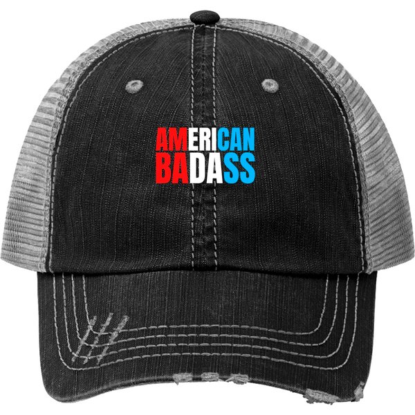 Kid Rock American Badass (Red, White & Blue Patriotic Version) Trucker Hats-image
