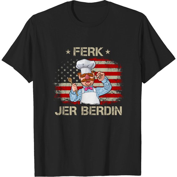 Funny Ferk Jer Berdin Vintage America Flag - Ferk Jer Berdin - T-Shirt-image