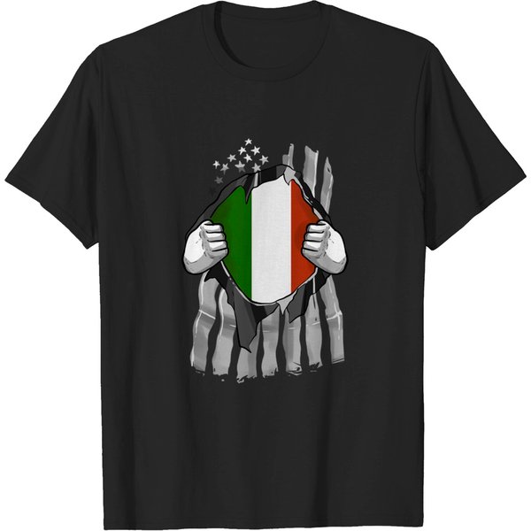 Proud Italian American Italy Flag Patriotic Gift - Italian American - T-Shirt-image