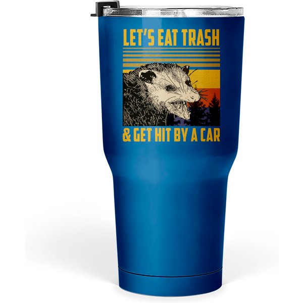 Screaming Possum Tumblers 30 Oz Let's Eat Trash And Get Hit By A Car - Vintage Opossum-image