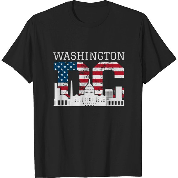 Washington Dc Capitol Hill Usa Flag Souvenir Gift T-Shirt-image